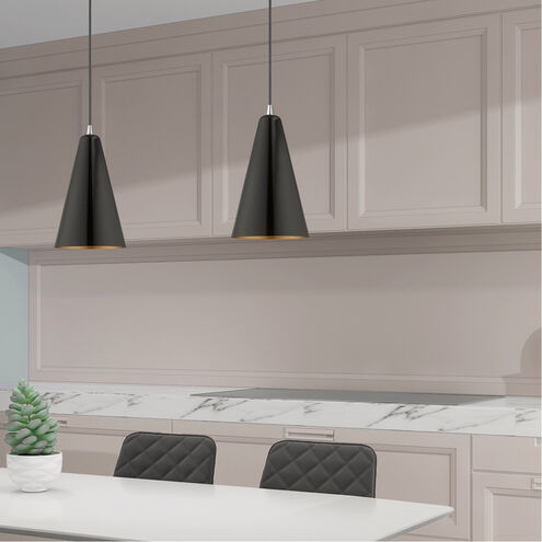 Allison 1 Light 7 inch Shiny Black Mini Pendant Ceiling Light