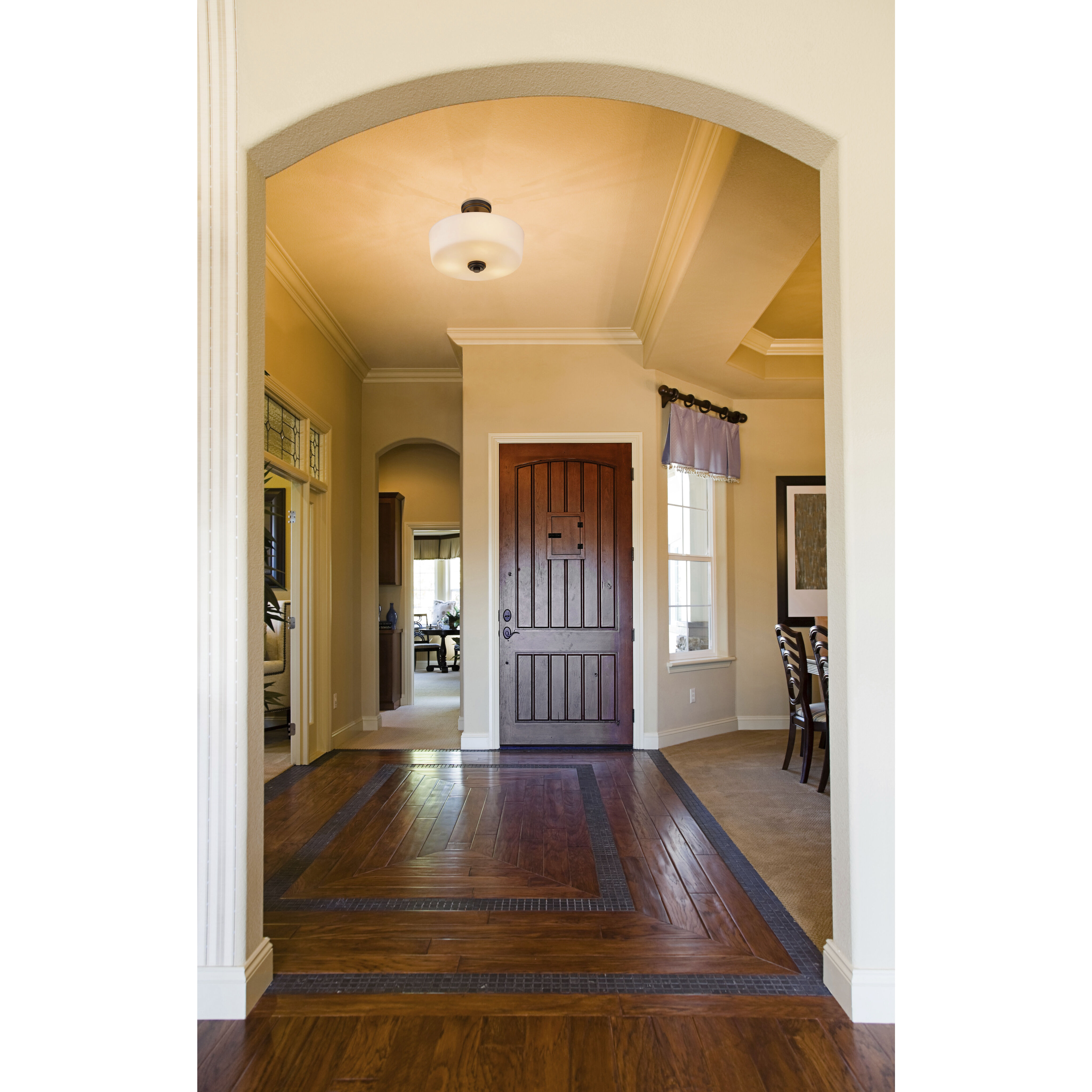 Arlington 3 Light 14.75 inch Bronze Semi Flush Mount Ceiling Light