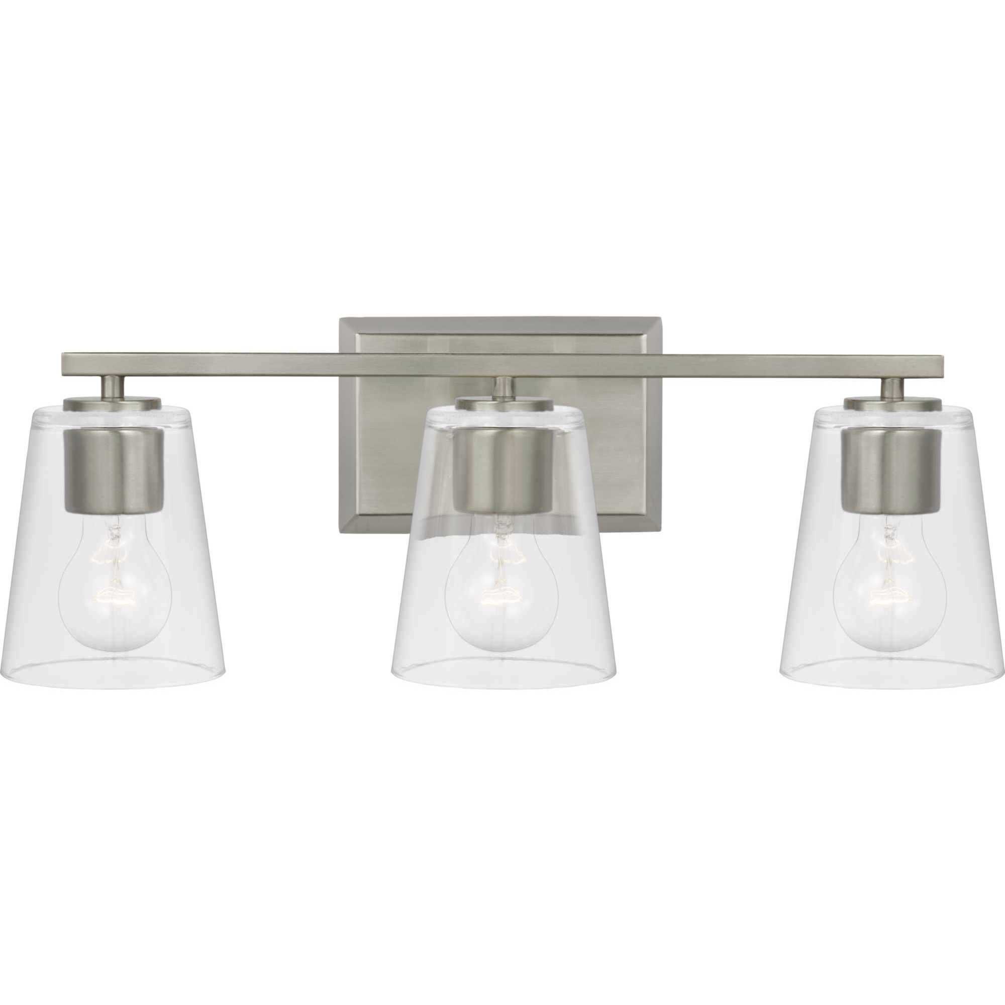 Vertex 3 Light 20.87 inch Brushed Nickel Bath Light Wall Light