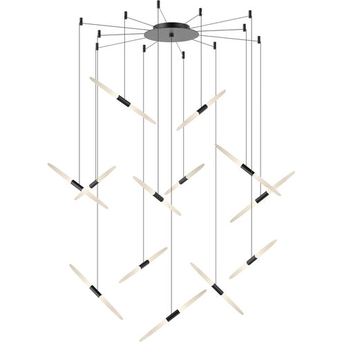 Ballet LED 27.25 inch Satin Black Chandelier Ceiling Light