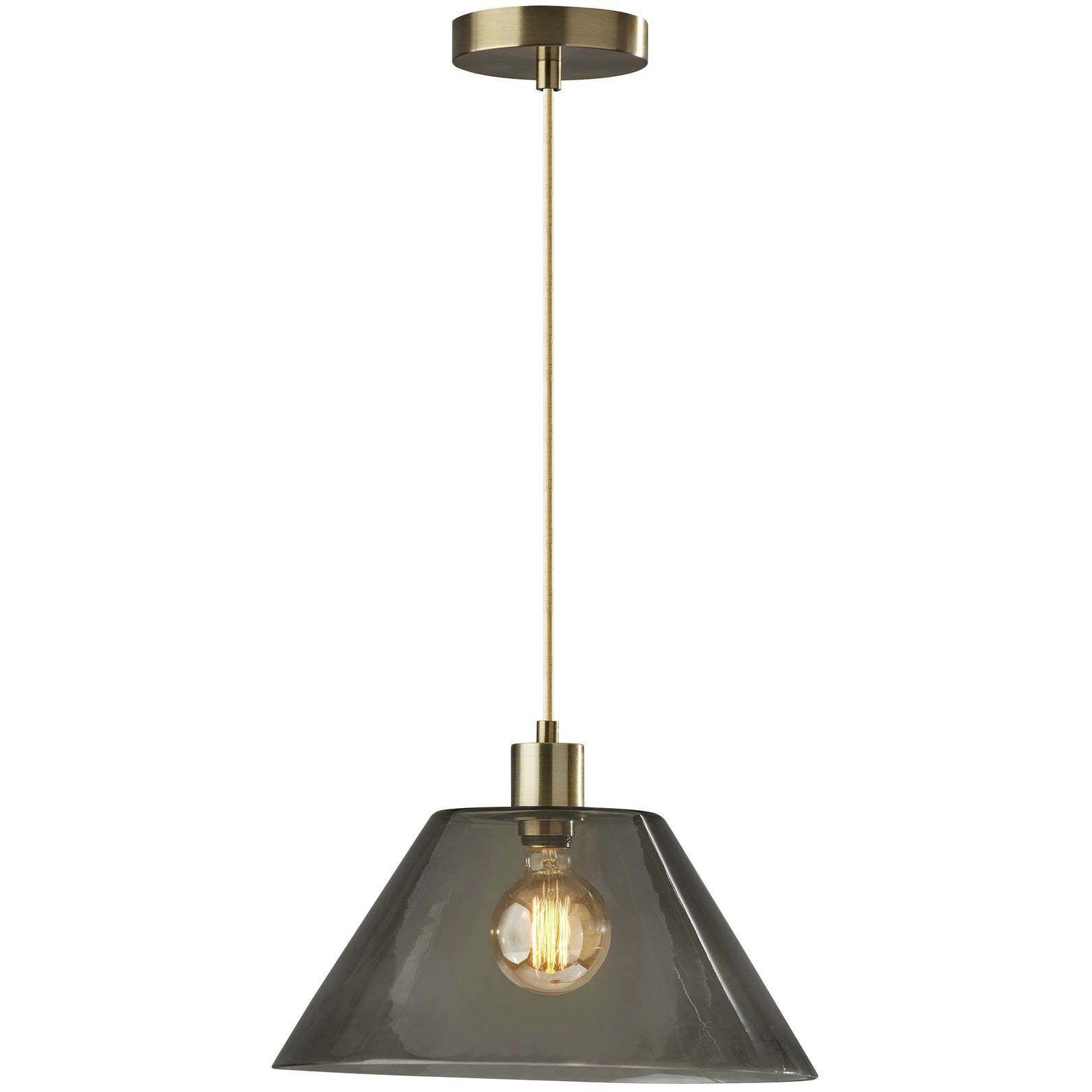 Zoe 12.25 inch Antique Brass Pendant Ceiling Light