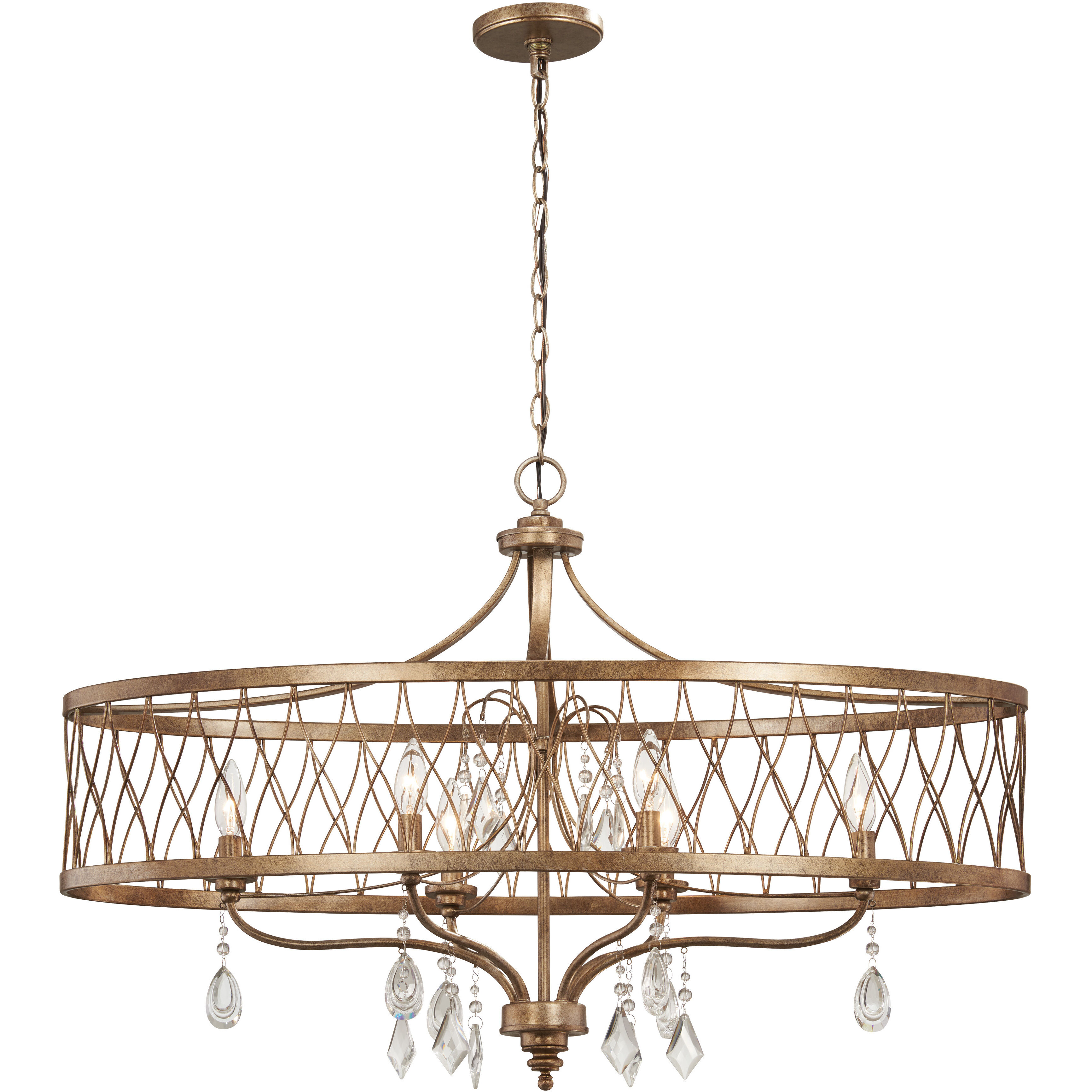 West Liberty 6 Light 36 inch Olympus Gold Island Light Ceiling Light