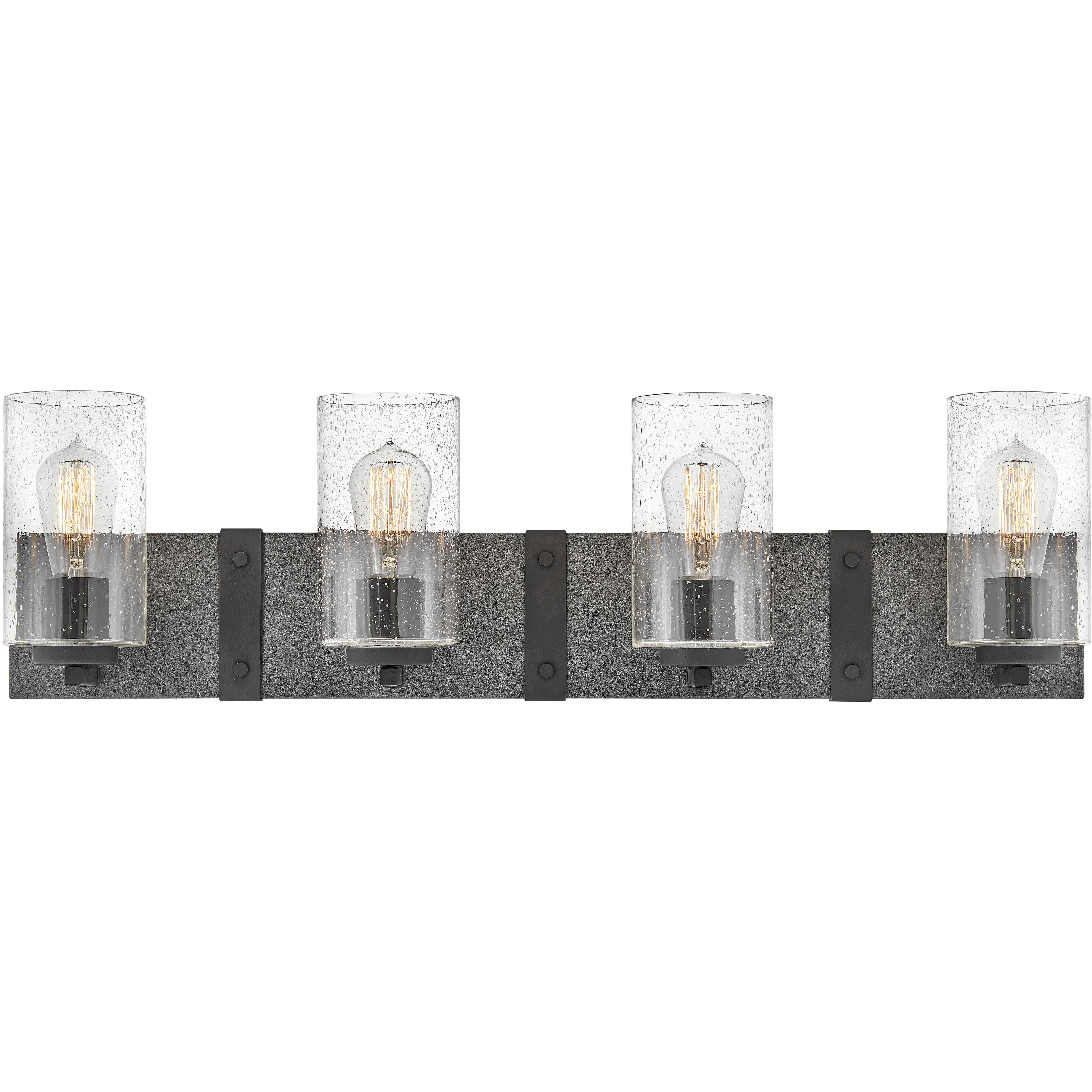 Sawyer 4 Light 30.75 inch Aged Zinc with Distressed Black Vanity Light Wall Light