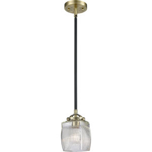Nouveau Colton LED 6 inch Black Antique Brass Mini Pendant Ceiling Light, Nouveau