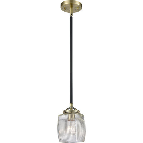 Nouveau Colton LED 6 inch Black Antique Brass Mini Pendant Ceiling Light, Nouveau