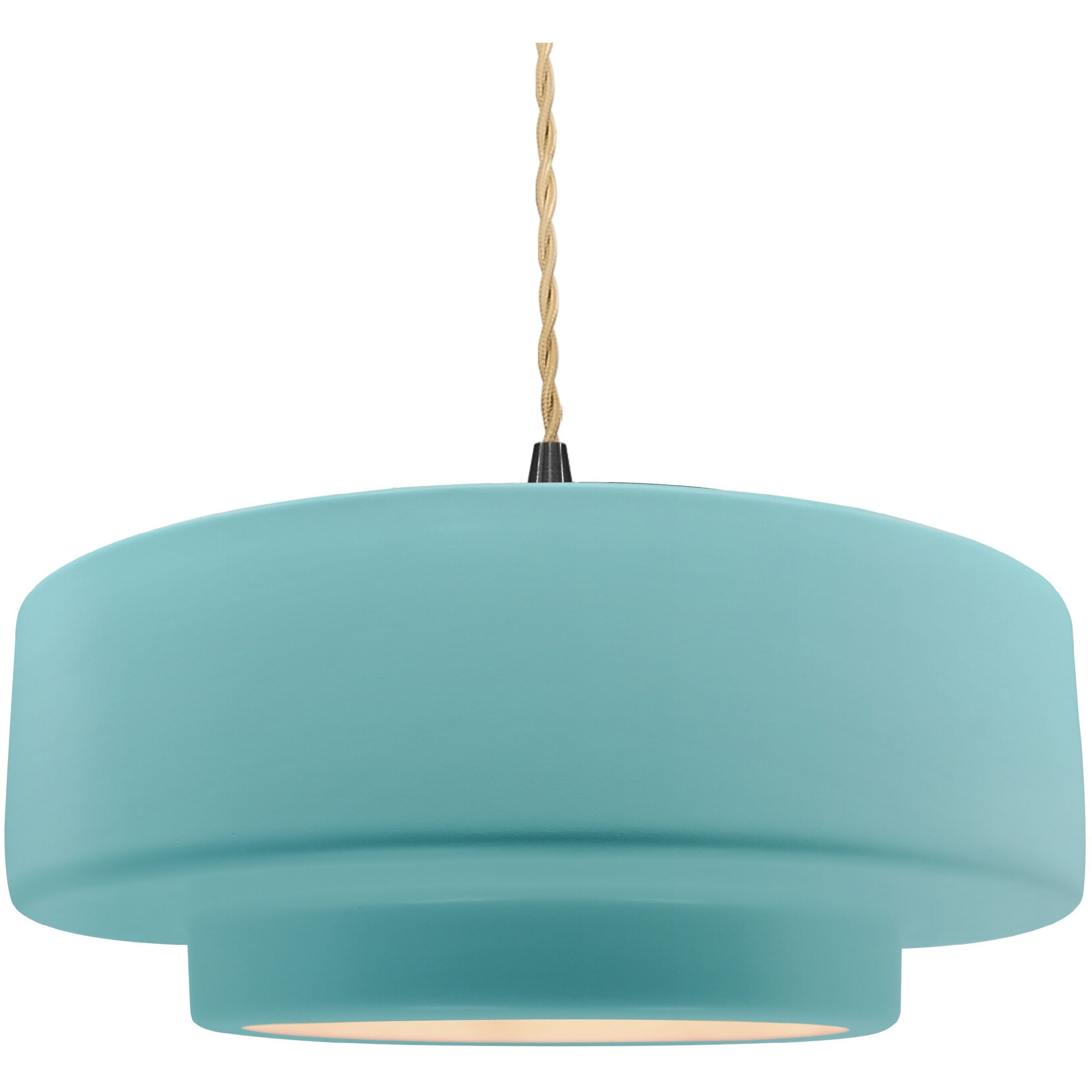 Radiance Collection - Tier Pendant Ceiling Light in Matte Black, Dedicated LED, Beige Twist Cord, Reflecting Pool, 16.25W x 6H, Form+Finish+Function