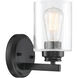 Neighborhood Bolden 1 Light 5 inch Flat Black Wall Sconce Wall Light in Clear Seeded, Neighborhood Collection