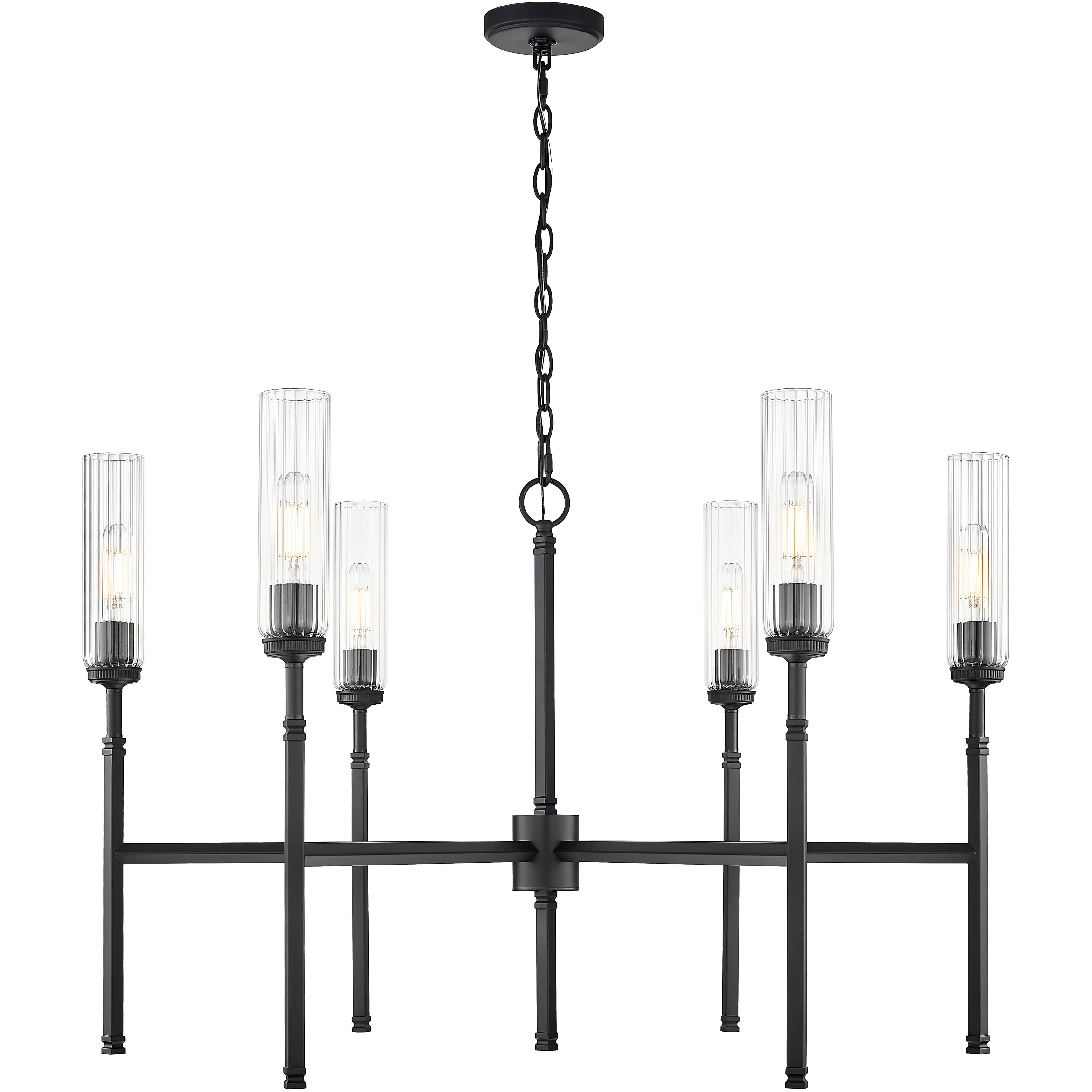 Esme 6 Light 38 inch Matte Black Chandelier Ceiling Light