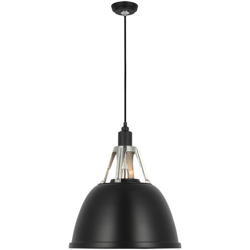 Thomas O'Brien Gunner LED 18 inch Black and Polished Aluminum Pendant Ceiling Light