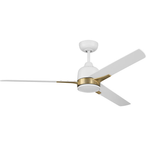 Fuller 52 inch White/Satin Brass with White Blades Ceiling Fan (Blades Included)
