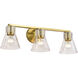 Gianna 24 inch Vintage Brass Vanity Wall Light
