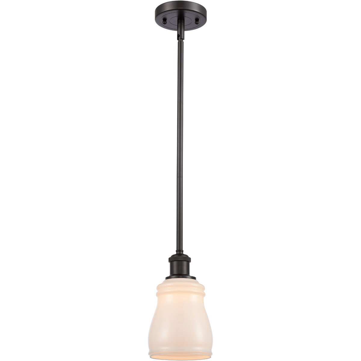 Ballston Ellery LED 5 inch Oil Rubbed Bronze Pendant Ceiling Light in White Glass, Ballston