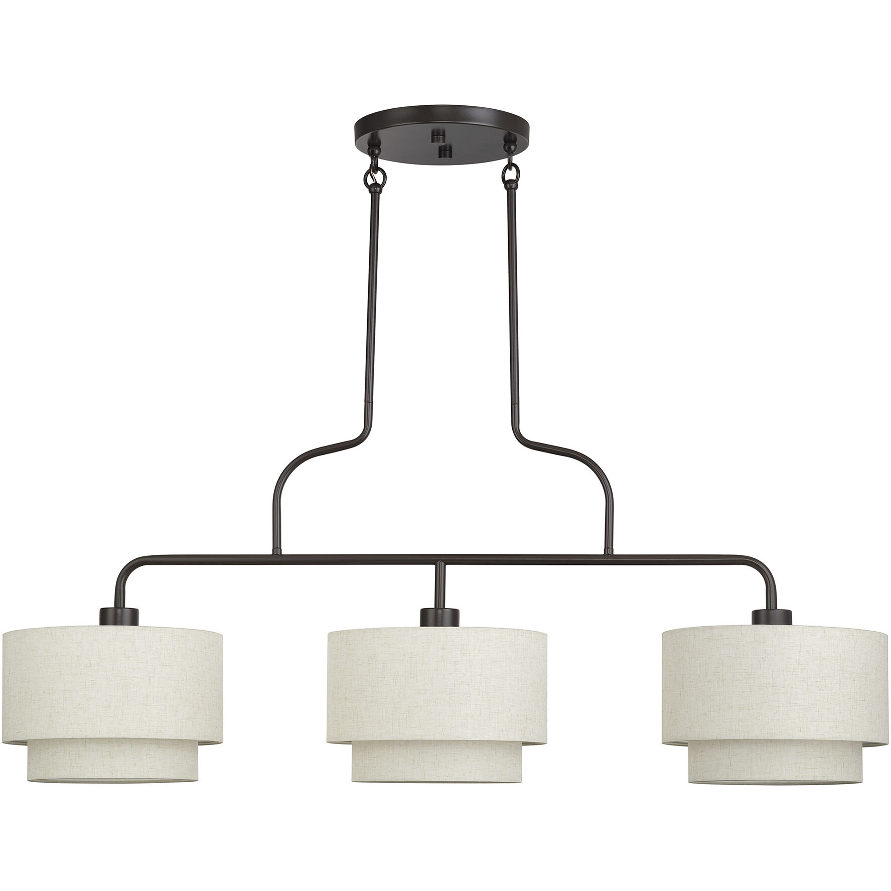 Manorwood 3 Light 48 inch English Bronze Linear Chandelier Ceiling Light, Extra Large