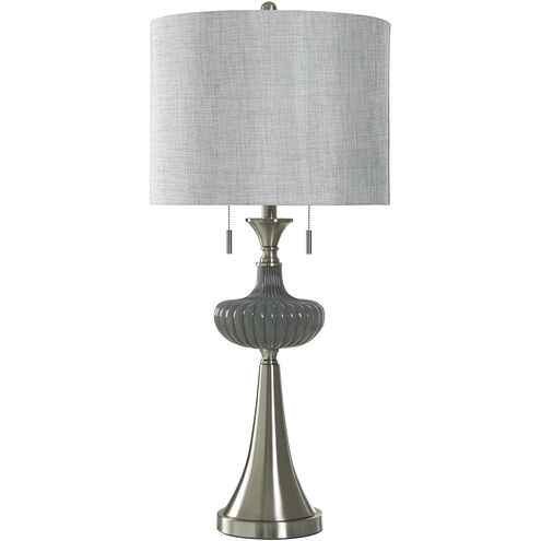 Cameron 35 inch 60.00 watt Heathered Grey and Neptune Silver Table Lamp Portable Light
