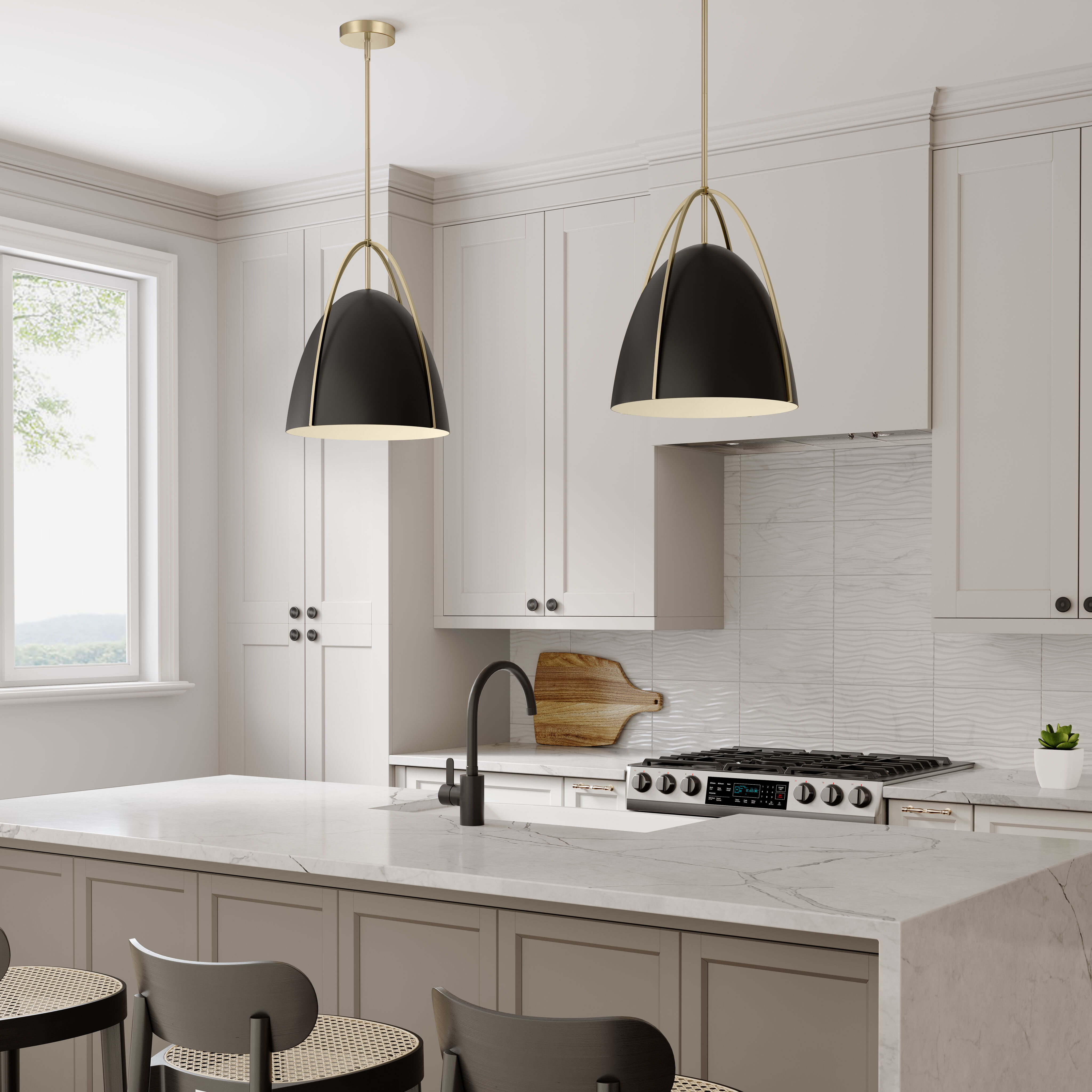 Pomelle 1 Light 13.75 inch Matte Black and Modern Gold Pendant Ceiling Light in Matte Black/Modern Gold