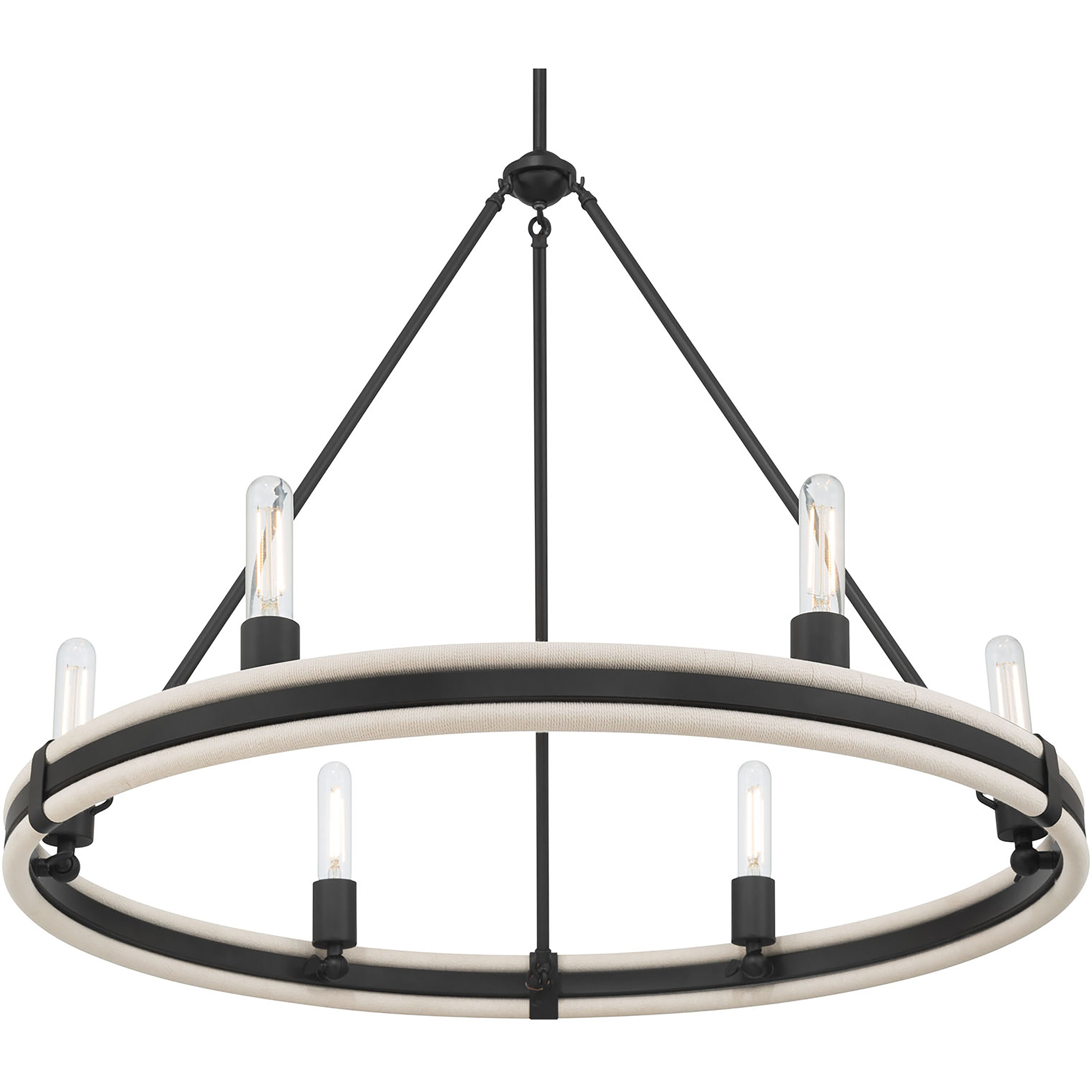 Rovessa 6 Light 32 inch Matte Black Chandelier Ceiling Light