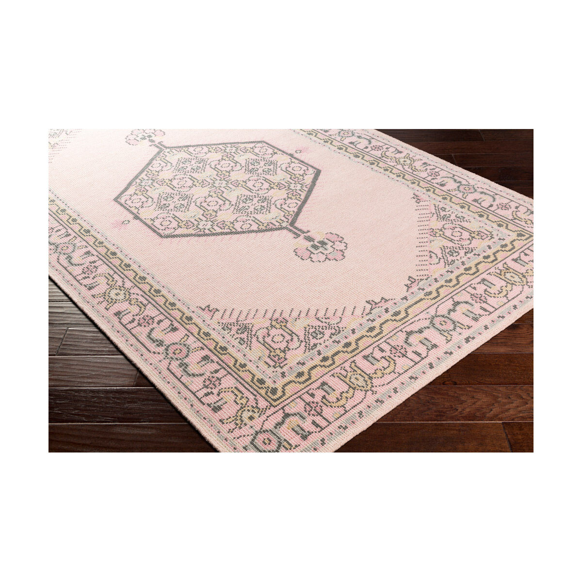 Zahra 36 X 24 inch Pale Pink/Charcoal/Medium Gray/Ivory/Blush Rugs