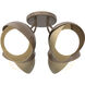 Brooklyn 4 Light 15.8 inch Bronze and Soft Gold Semi-Flush Ceiling Light in Bronze/Soft Gold
