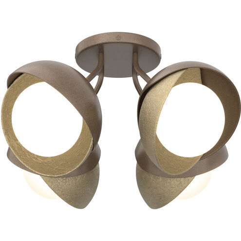 Brooklyn 4 Light 15.8 inch Bronze and Soft Gold Semi-Flush Ceiling Light in Bronze/Soft Gold