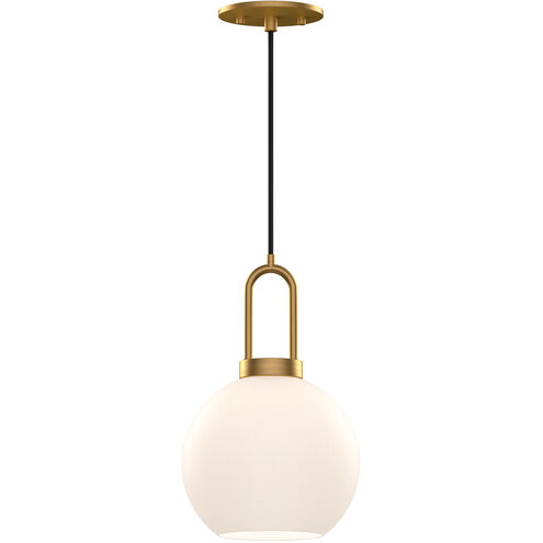 Alora Mood Soji 1 Light 7.88 inch Aged Gold Pendant Ceiling Light in Opal Glass