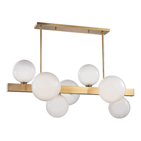 Hinsdale 7 Light 43.5 inch Aged Brass Island Ceiling Light