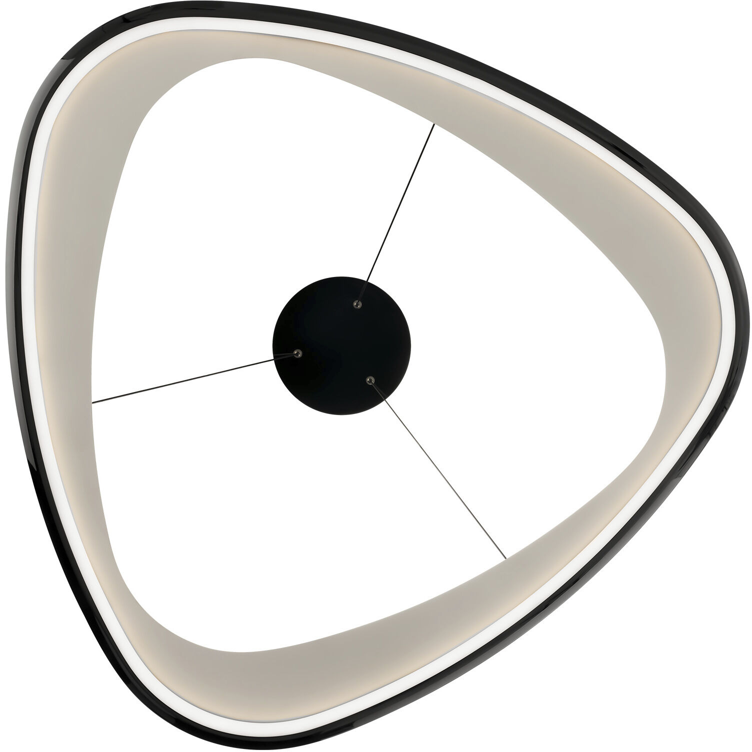 Oyster LED 33 inch Black Chrome Pendant Ceiling Light in 4000K, Black/Chrome, dweLED