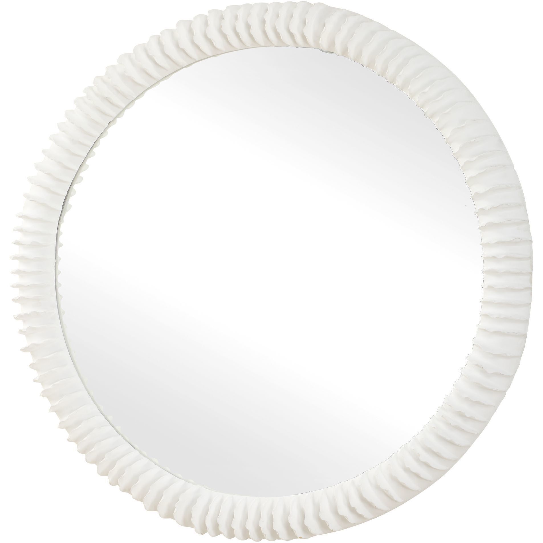 Akiko 35.5 X 35.5 inch Matte White Mirror
