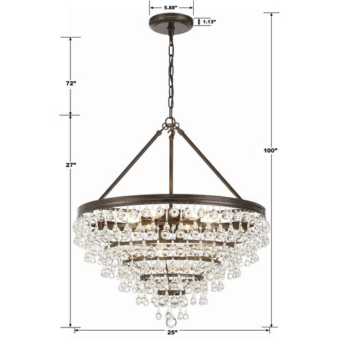Calypso 8 Light 25 inch Vibrant Bronze Chandelier Ceiling Light