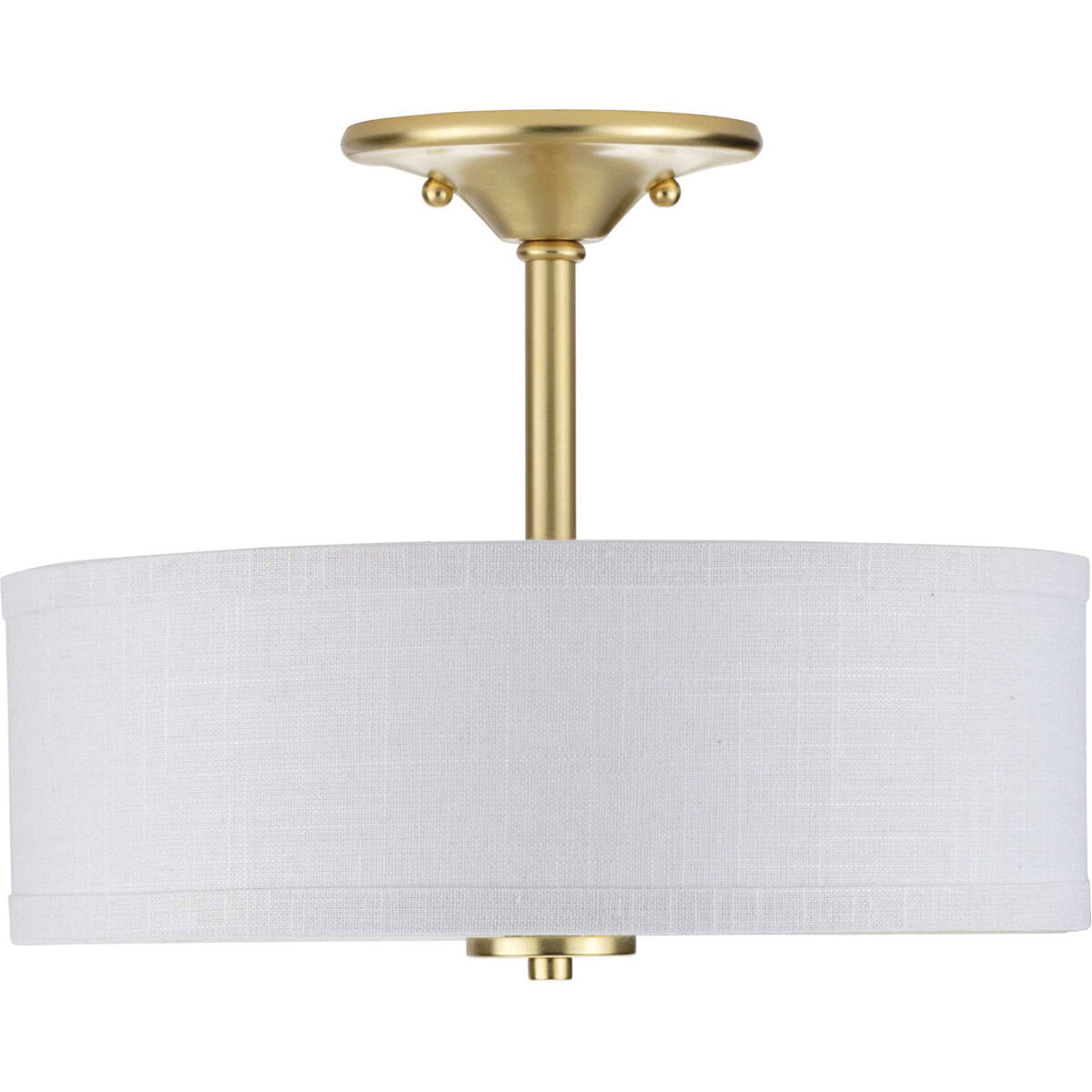 Inspire 2 Light 13 inch Satin Brass Semi-Flush Mount Ceiling Light
