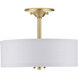 Inspire 2 Light 13 inch Satin Brass Semi-Flush Mount Ceiling Light