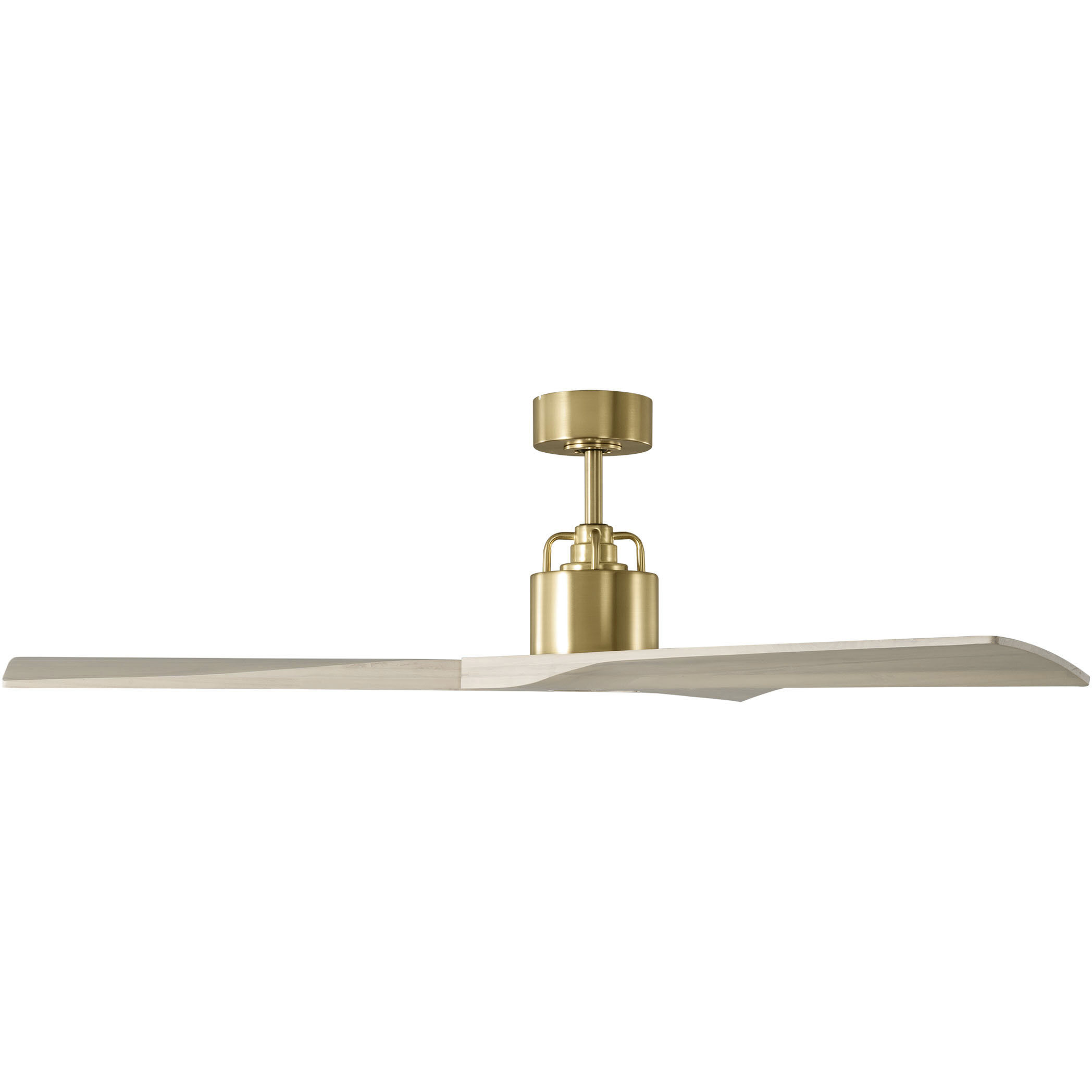 Alma 52 inch Burnished Brass with Washed White Oak Blades Smart Ceiling Fan