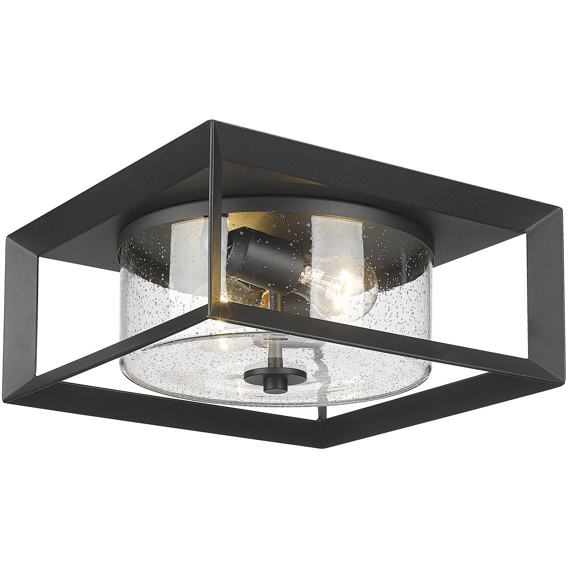 Smyth 2 Light 5.88 inch Natural Black Outdoor Ceiling in Seeded Glass