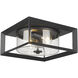 Smyth 2 Light 5.88 inch Natural Black Outdoor Ceiling in Seeded Glass