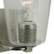 Mercer 1 Light 7 inch Satin Pewter with Polished Nickel Bath Sconce Wall Light in Clear Seedy