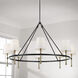 Hollis 8 Light 48 inch Matte Black with Hammered Gold Chandelier Ceiling Light