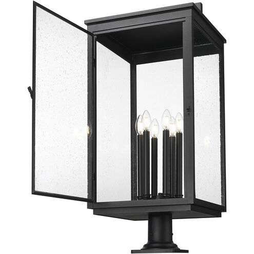 Hartwell 6 Light 34.75 inch Sand Black Outdoor Pier Mounted Fixture