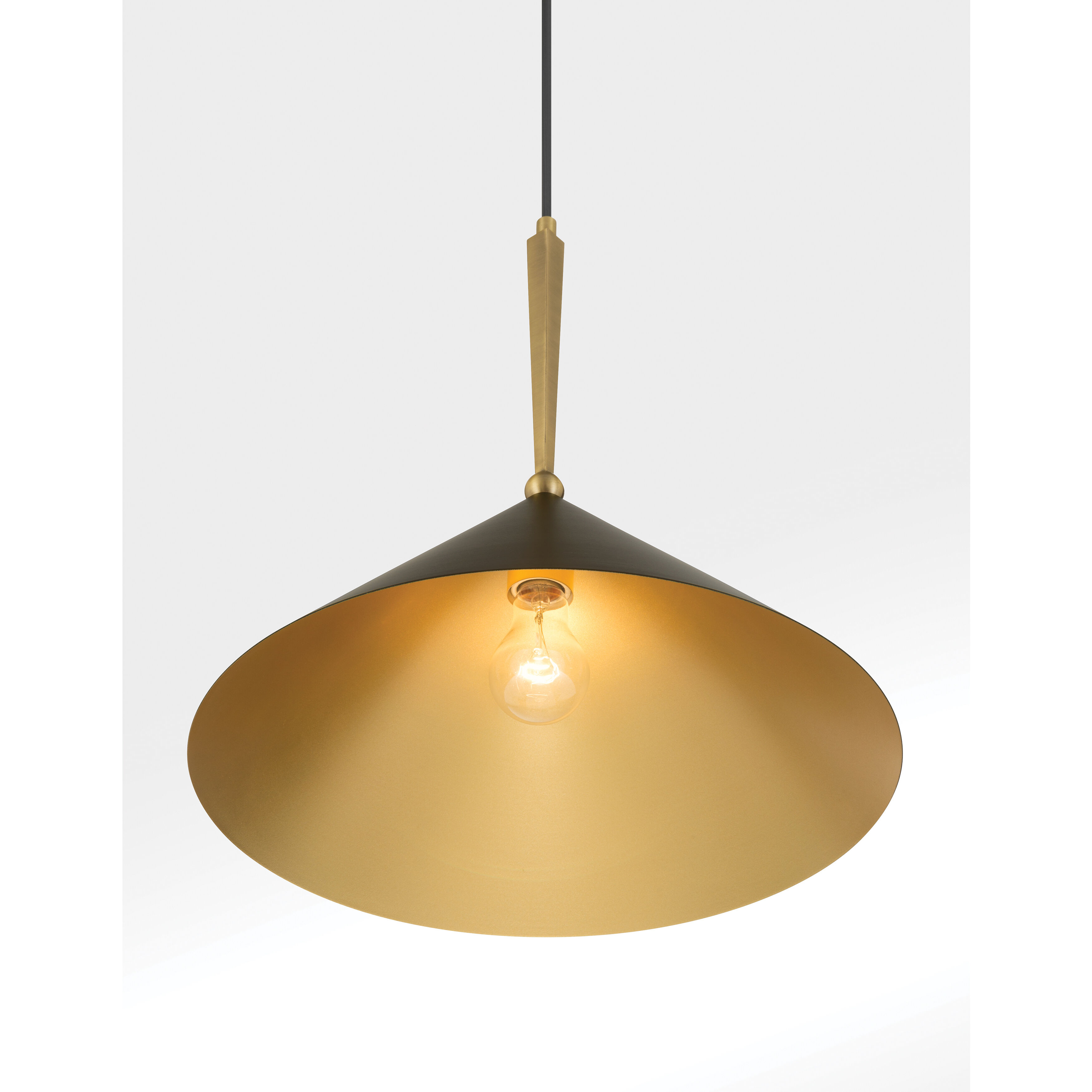 Cortan 1 Light 16 inch Legacy Brass and Dark Bronze Pendant Ceiling Light