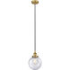 Edison Beacon LED 8 inch Brushed Brass Mini Pendant Ceiling Light