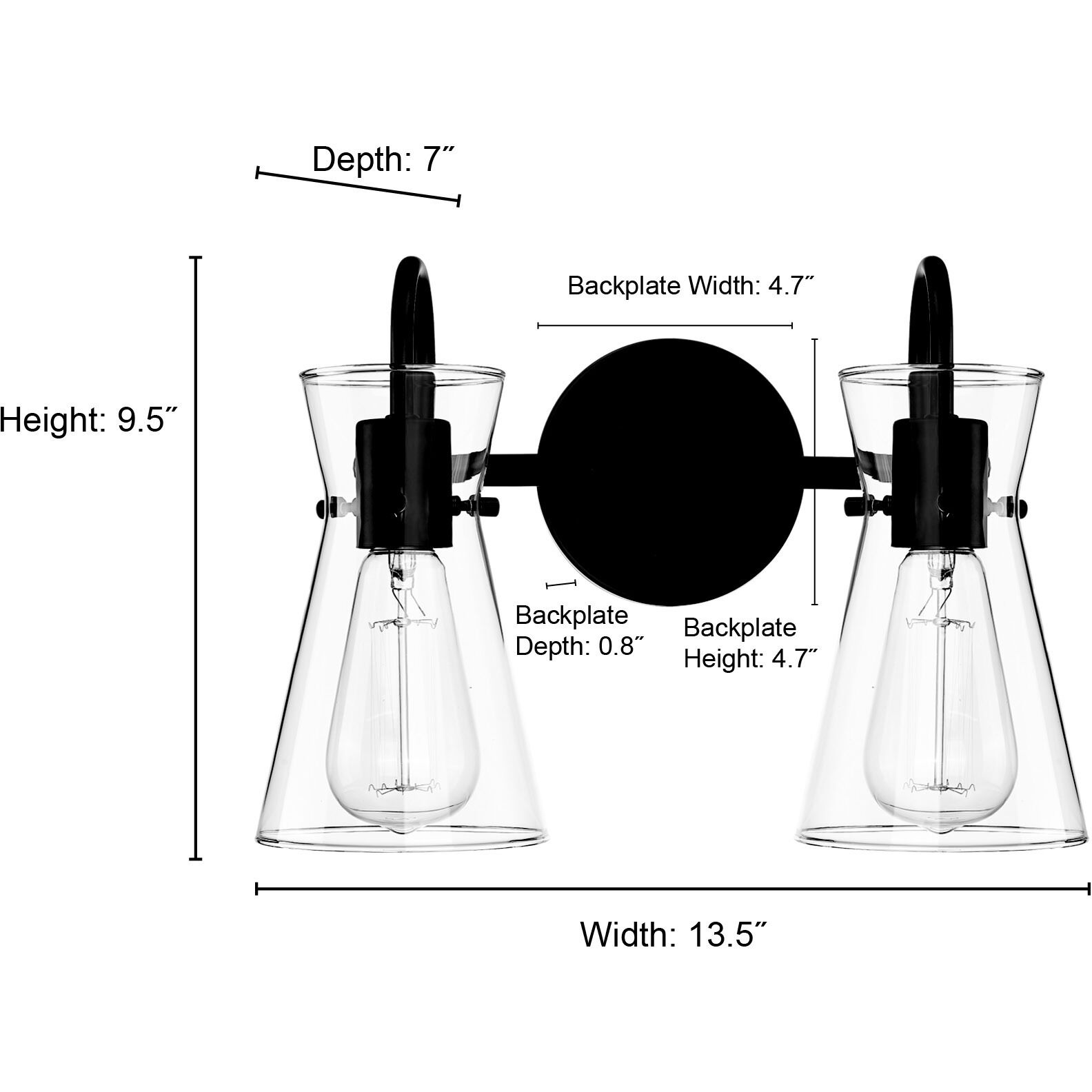 Camellia 2 Light 13.4 inch Matte Black Bathroom Vanity Light Wall Light