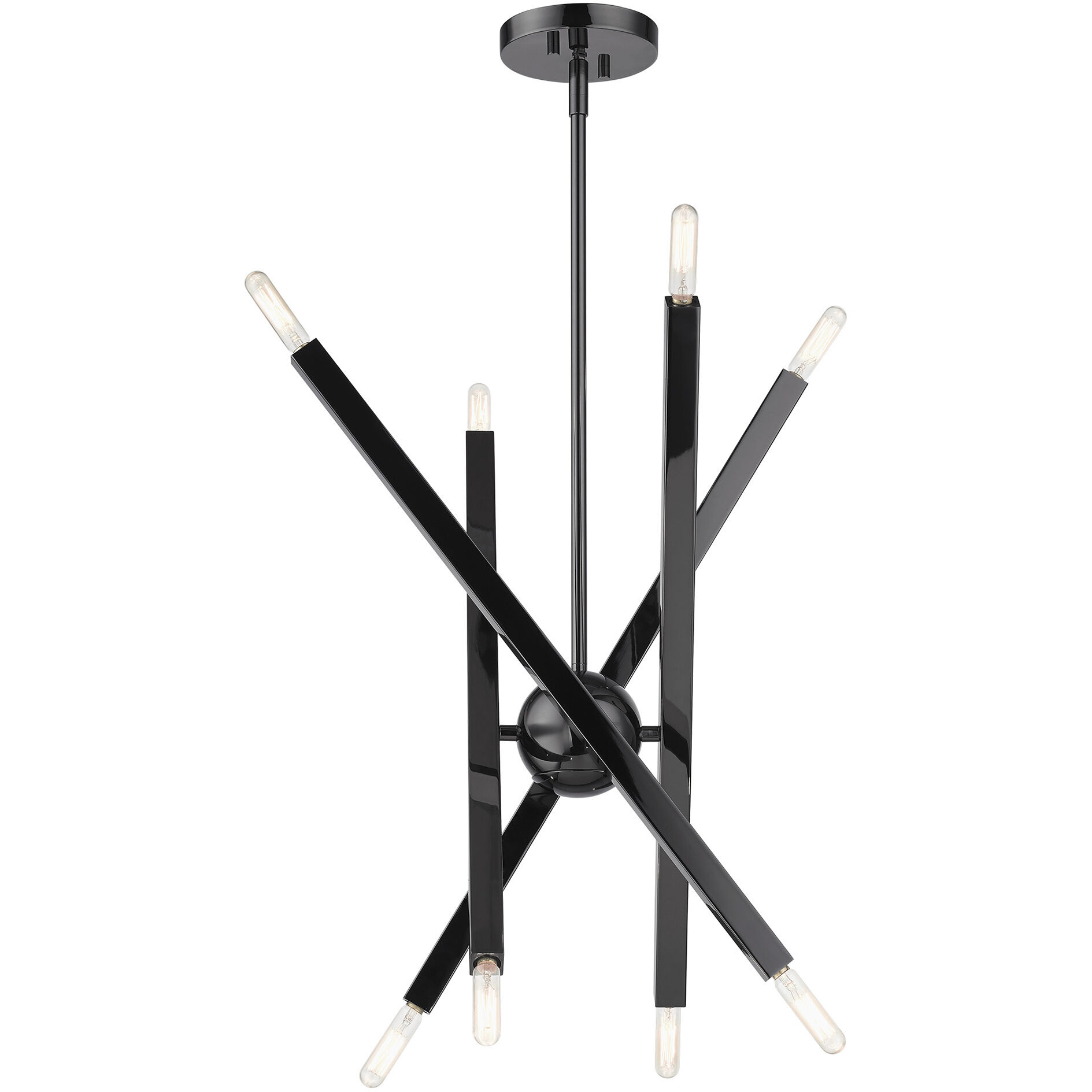 Monaco 8 Light 26 inch Black Chrome Chandelier Ceiling Light