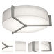 Apex 3 Light 17 inch Weathered Grey Flush Mount Ceiling Light in Linen White