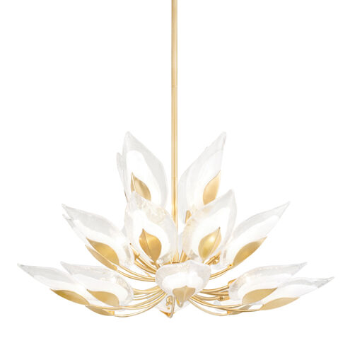 Blossom 20 Light 40.5 inch Gold Leaf Chandelier Ceiling Light