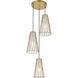 Modesta 3 Light 15 inch Brass Pendant Ceiling Light