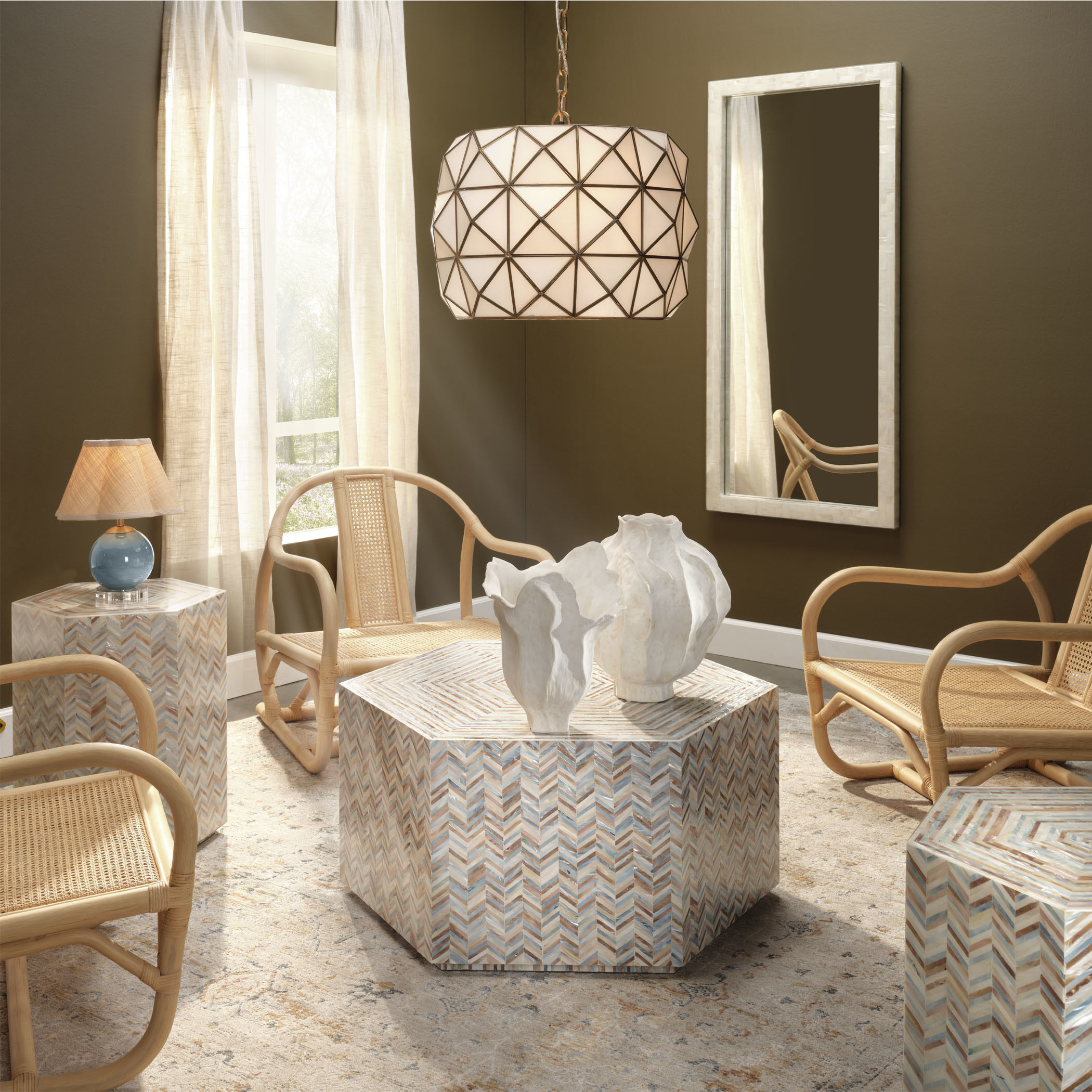 Hollywood 3 Light 23 inch Antique Brass Pendant Ceiling Light