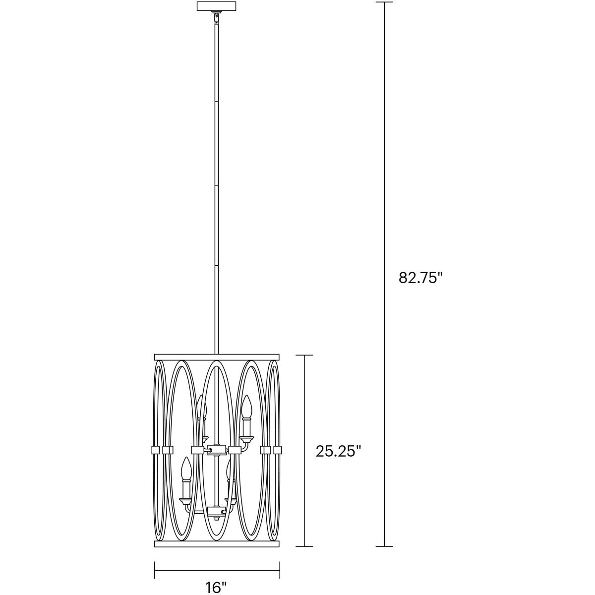 Sean Lavin Patrice 6 Light 16 inch Deep Abyss Chandelier Ceiling Light