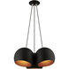 Piedmont 3 Light 22 inch Black with Brushed Nickel Accents Globe Pendant Ceiling Light