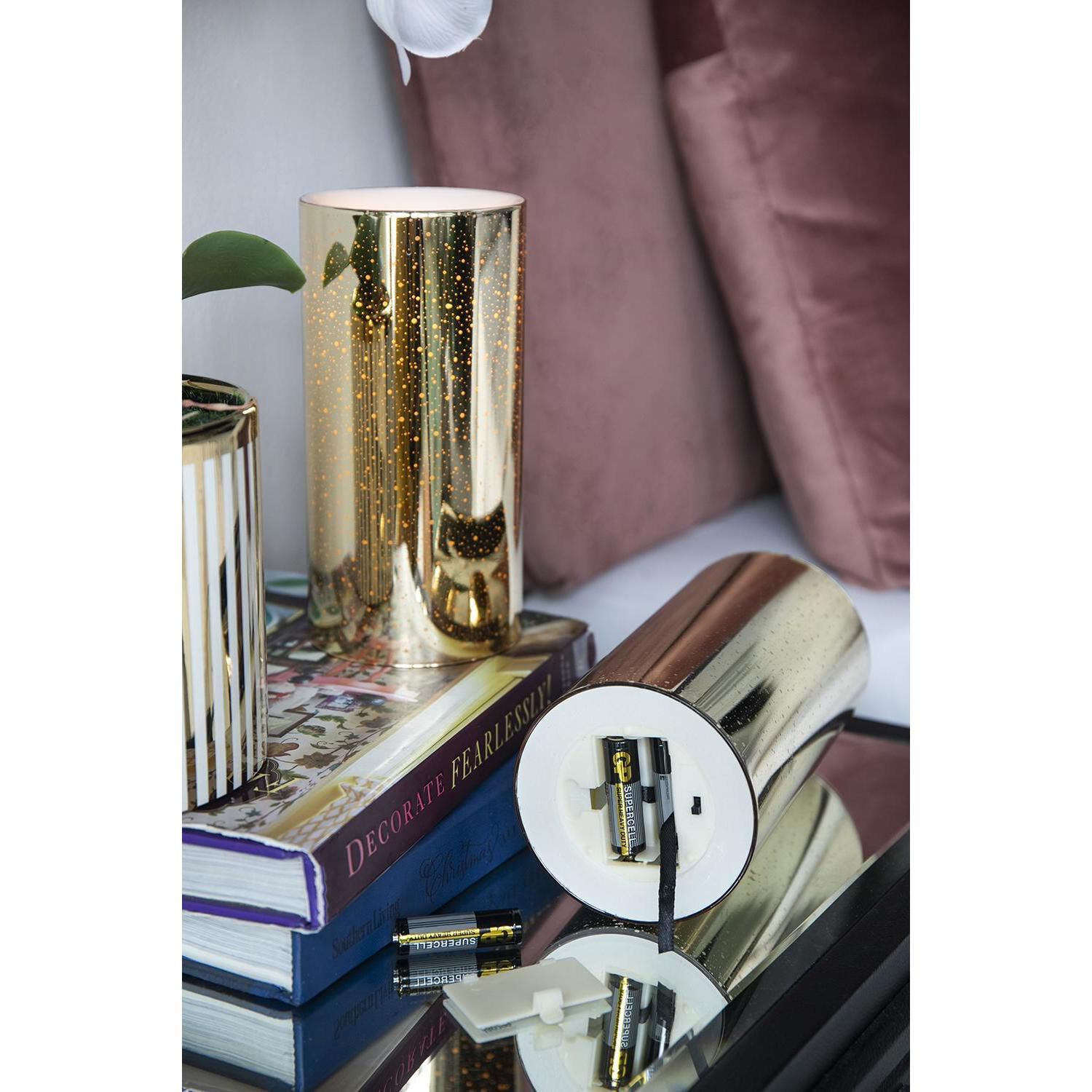 Speckled 8 X 4 inch LED Candle