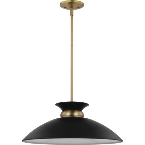 Perkins 1 Light 20 inch Matte Black/Burnished Brass Pendant Ceiling Light