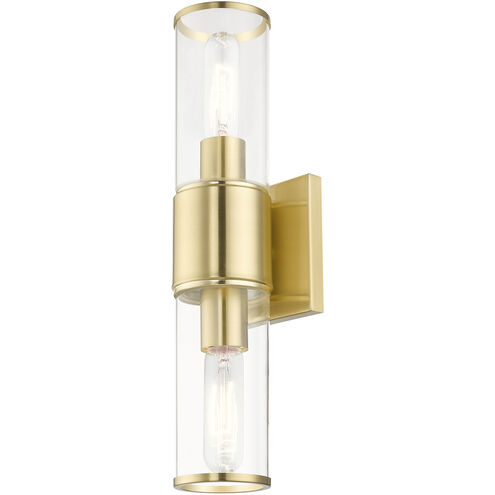 Quincy 2 Light 16 inch Satin Brass Vanity Sconce Wall Light