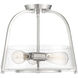 Dash 3 Light 16 inch Satin Nickel Semi-Flush Ceiling Light